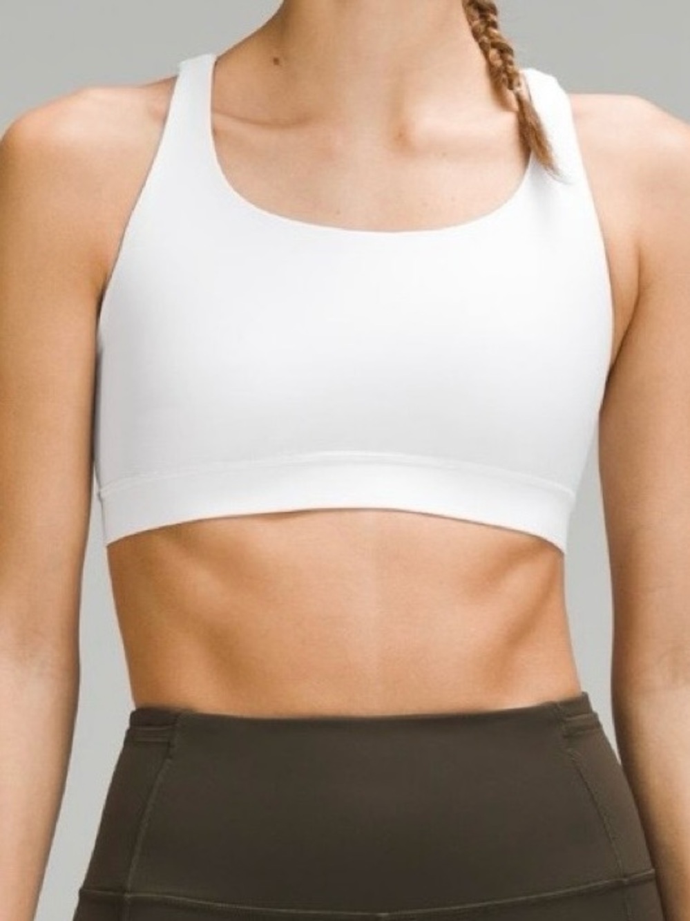 Lululemon Energy long line bra white Seamless Sports Bra -  size 10